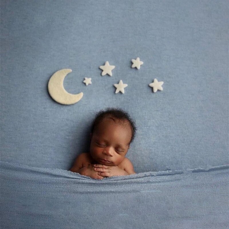 Детский реквизит для фотосъемки новорожденных шерстяной фетровый мини луна звезды декорация для фотосъемки новорожденных аксессуары G99C