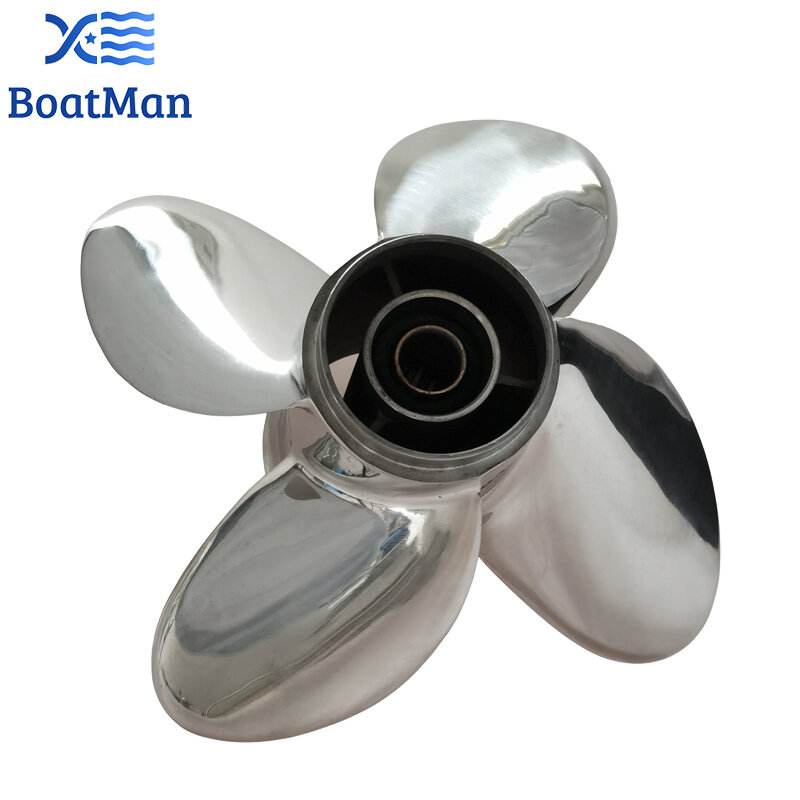 Outboard Propeller 9.9x9 For Tohatsu Engine F25HP 4-Stroke 30HP Stainless steel 10 splines Boat Accessories 4 blade