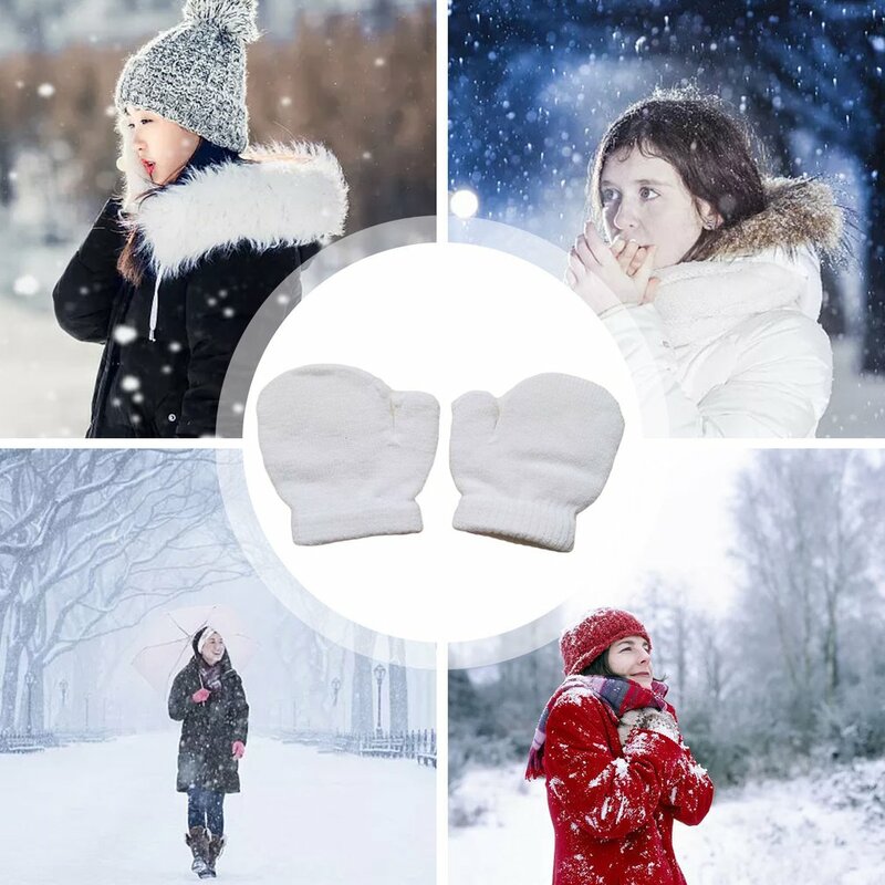 Guantes de invierno para niños, mitones de punto para recién nacidos, Niña y niño pequeño, guantes de invierno sólidos