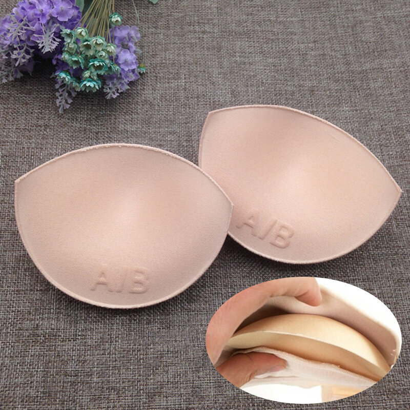 2Pair Sexy Thick Sponge Bra Pads Breast Insert Push Up Bra Enhancer Swimsuit Bikini Padded Removeable Chest Accessories Women