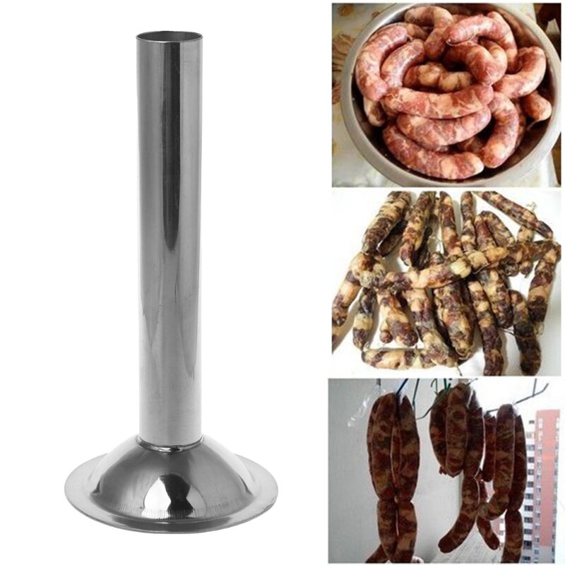 Aço inoxidável #10 tamanho moedor de carne salsicha stuffer tubo chifre funil enchimento