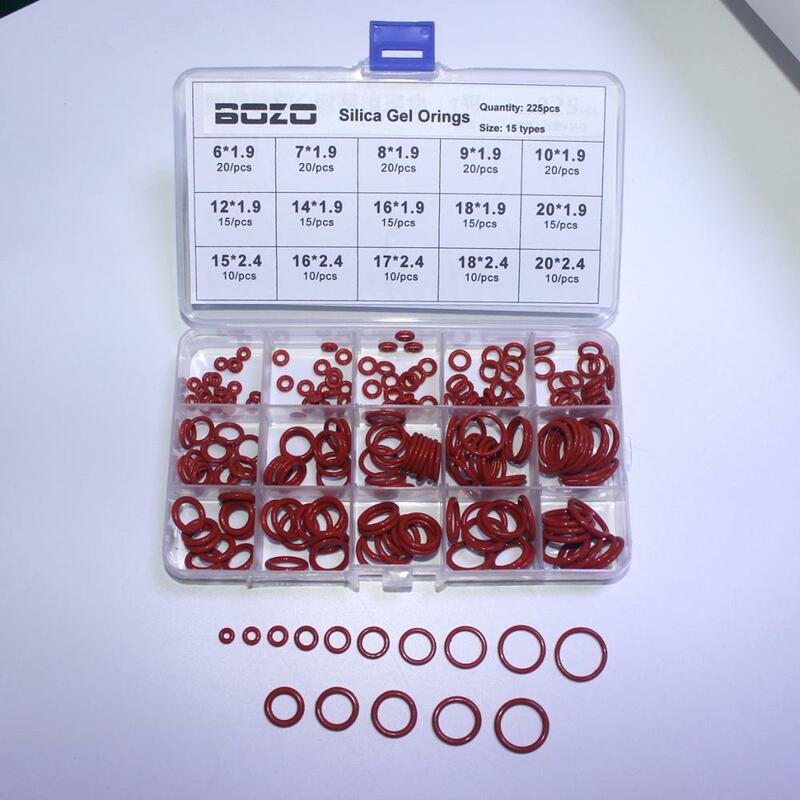 200 Buah/1 Kotak NBR Karet Pengganti Gasket Penyegelan O-ring Soket Tahan Lama HITAM 15 Ukuran Tersedia O-ring