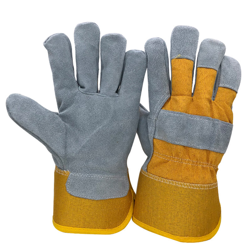 Rjs Veiligheid Winter Werkhandschoenen Rundleer Werkende Lassen Handschoenen Veiligheid Beschermende Moto Slijtvaste Handschoenen NG7035