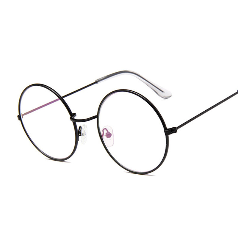 Gafas redondas Vintage para hombres y mujeres, lentes transparentes, marco de Metal redondo dorado, gafas ópticas, gafas falsas