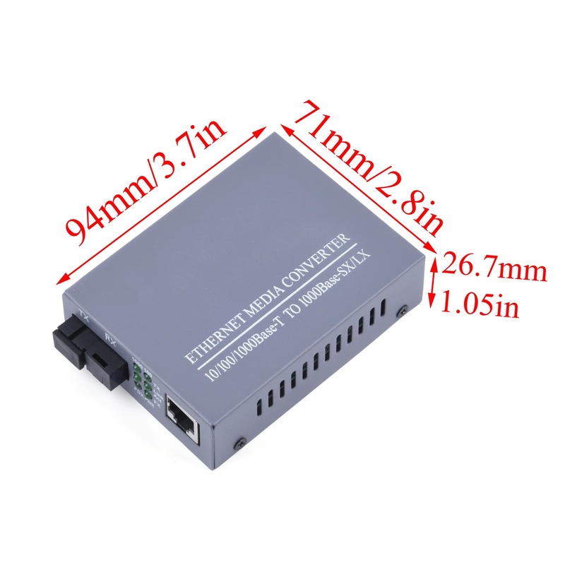 Convertitore multimediale in fibra ottica Gigabit 10/100/1000Mbps modalità singola 20Km UPC/APC alimentatore esterno porta SC