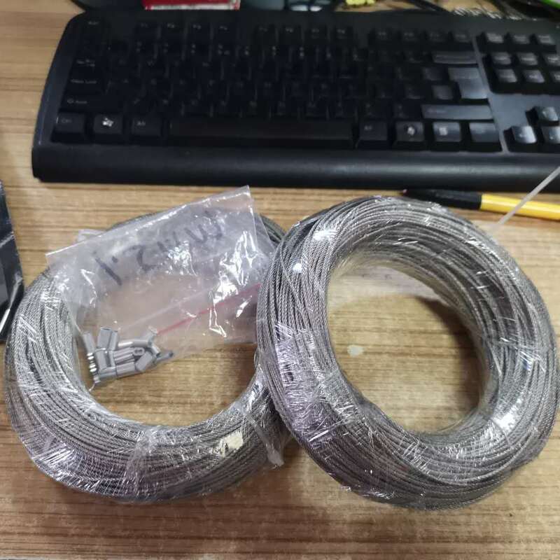 10M/20M/30M/40M 3mm Diameter 7X7 Construction 304 Stainless steel Wire rope Alambre Softer Fishing Lifting Cable