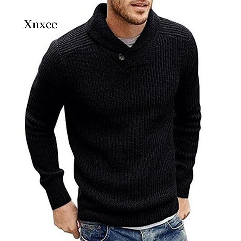 メンズ長袖セーター,無地,ボタン付きセーター,柔らかなニットトップ,冬と秋のファッション