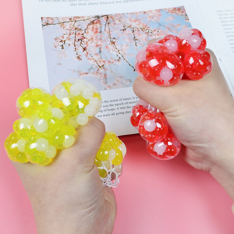 6cm Vent Bälle mit Perlen Grape Ball Entlasten Druck Hand Zappeln Spielzeug Stress Squeeze Dekompression Erwachsene Kinder Kind Spielzeug geschenk