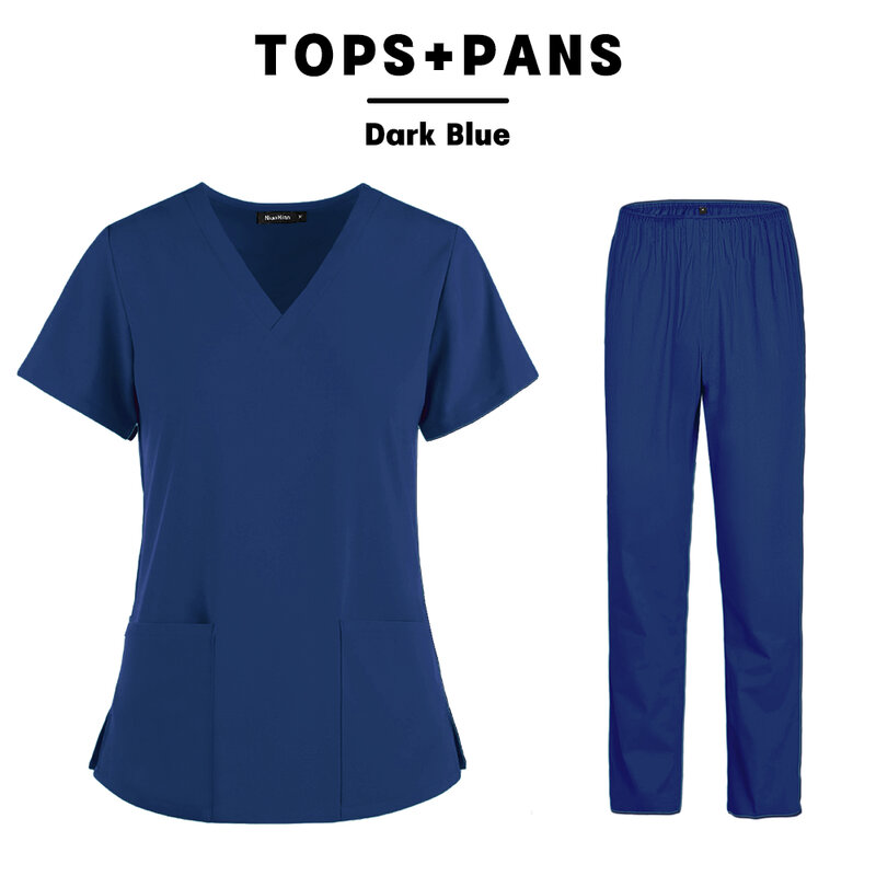 Uniformes médicaux élastiques pour femmes, vêtements médicaux, pantalons de soins infirmiers, uniformes d'été, tissu fin et léger, manches courtes