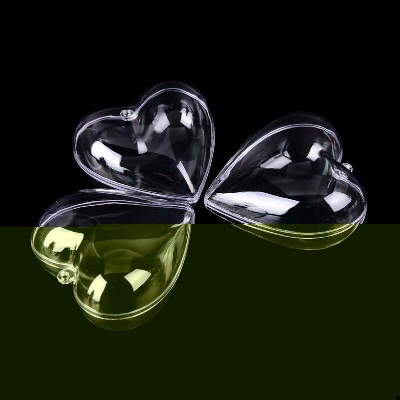 Molde de bomba de baño de plástico con forma de corazón, molde acrílico transparente, bricolaje, gran oferta, 2 piezas, 65/80mm