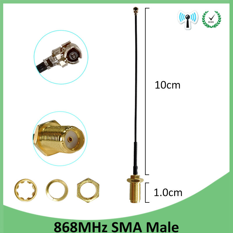 EOTH 5pcs 868mhz antenna 3dbi sma male 915mhz lora antene iot module lorawan antene ipex 1 SMA female pigtail Extension Cable