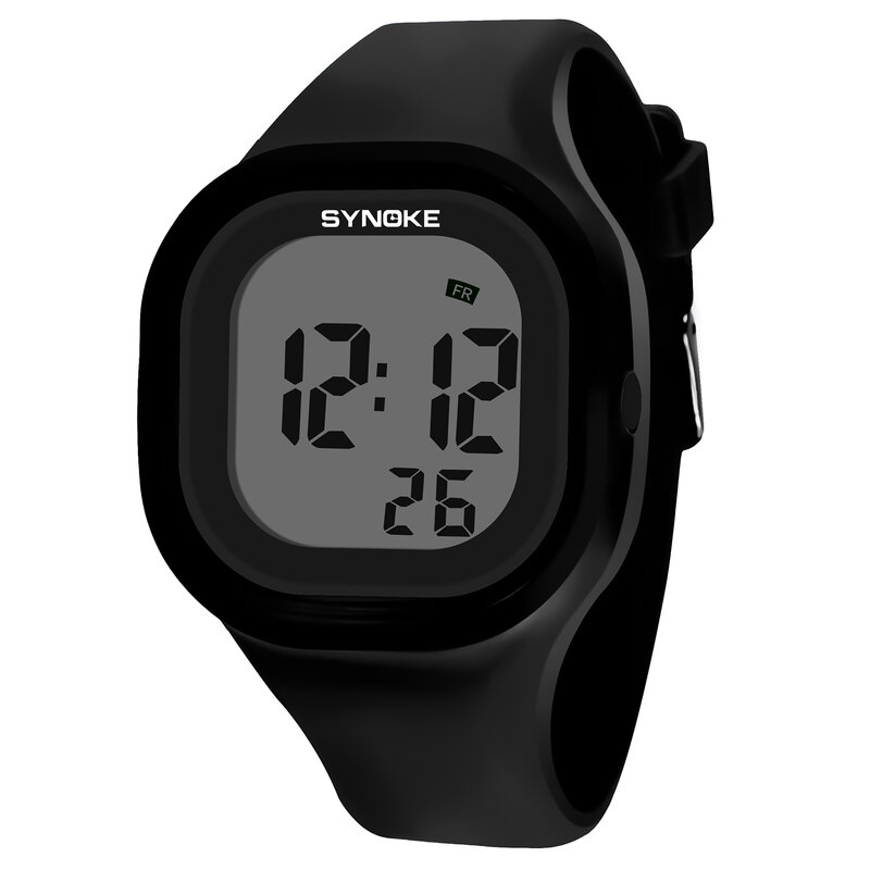 SYNOKE 키즈 어린이 디지털 시계, 여아 남아 시계, 학생 시계, 컬러풀한 실리콘 LED 디지털 스포츠 손목 시계