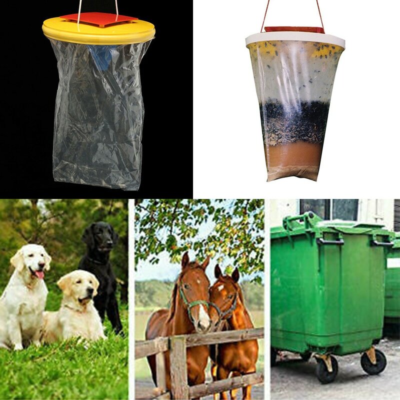 Atrapamoscas de plástico para Control de plagas, bolsa para moscas, trampa para insectos, insectos, avispas, 40x50x60CM, 1 unidad