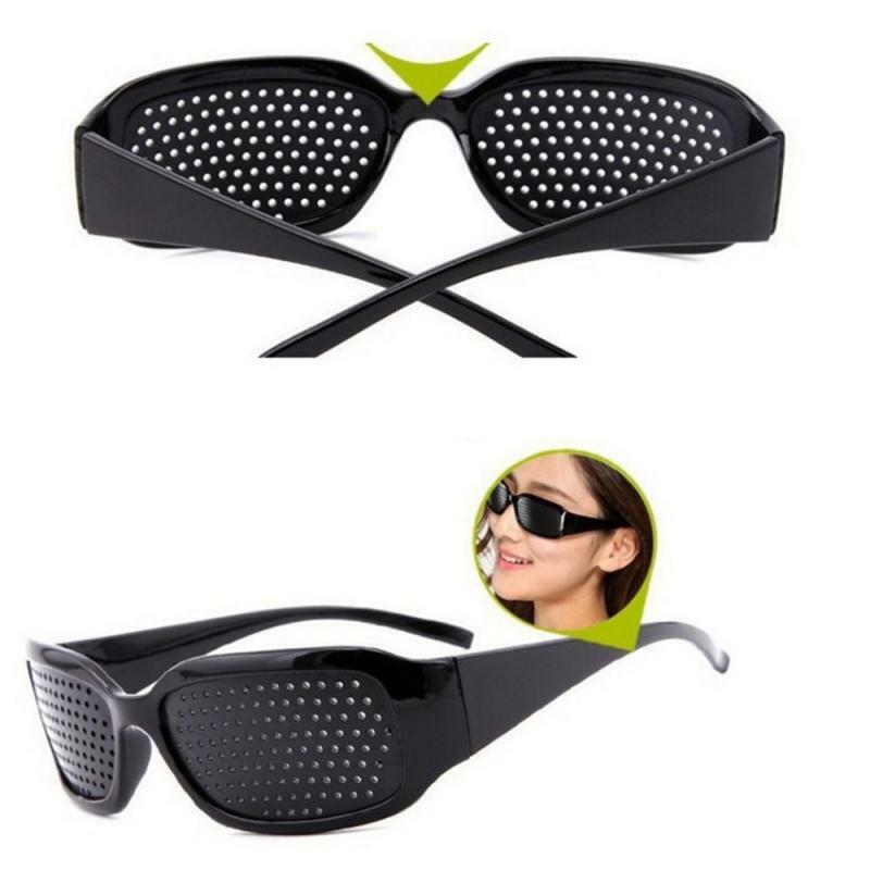 Gafas con agujeros para el cuidado de la visión, lentes de plástico para hacer ejercicio, mejorar la vista, color negro, 5/1 unidades