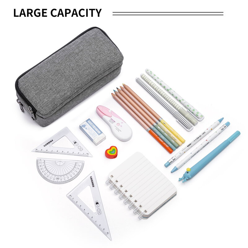 Students Pencil Bag Boys Girls Stationery Storage Zipper Pouch Office Case Organizer For School Teens Kids Pen Holders