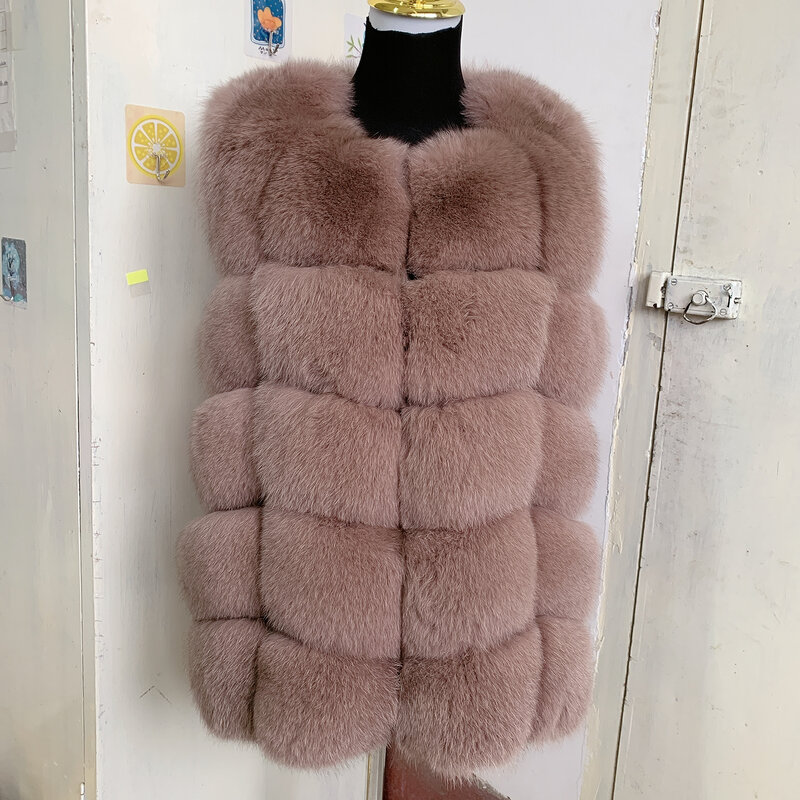 Gilet di pelliccia di volpe naturale giacca di pelliccia di volpe di alta qualità giacca da donna in vera pelliccia calda autunno e inverno giacca in vera pelliccia di volpe 100%
