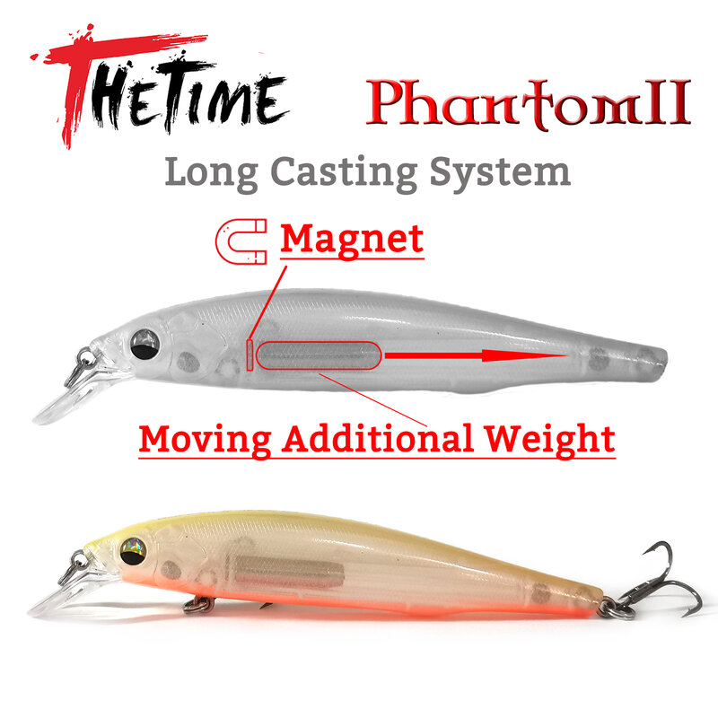 2022 New THETIME Brand PHANTOM2 110SP Suspend Wobbler Minnow Lure 110mm 19g Mid-Warer Artificial Bait For Pike Sea Bass Fishing