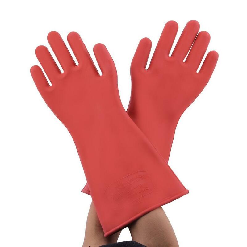 1 pair of professional durable 12kv high voltage electrical insulating gloves rubber electrical safety gloves 40 cm accessory