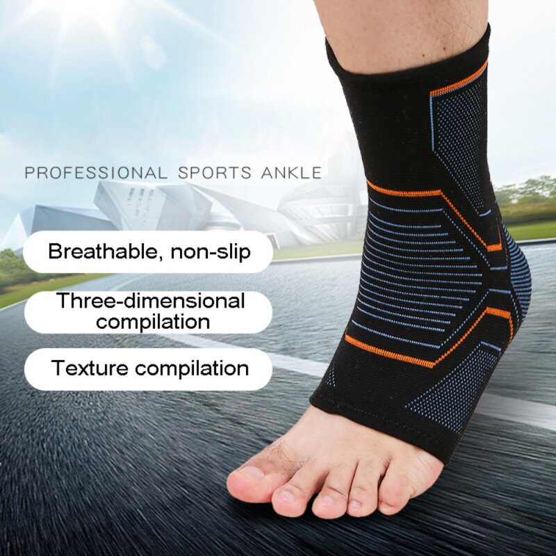 1 pcs tornozelo cinta de compressão manga de apoio elástico respirável para recuperação de lesões dor nas articulações cesta pé meias esportivas