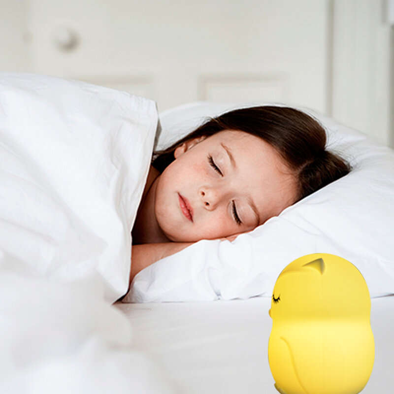 Hibou LED veilleuse tactile télécommande 9 couleurs minuterie variable lampe en Silicone Rechargeable pour enfants bébé cadeau