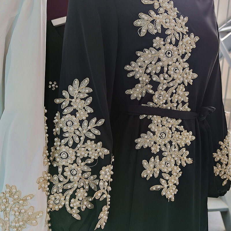 Tháng Ramadan Dài Dubai Abaya Thổ Nhĩ Kỳ Phụ Nữ Hồi Giáo Hijab Đầm Hồi Giáo Caftan Marocain Áo Vestidos Eid Mubarak Áo Dây Femme Abayas