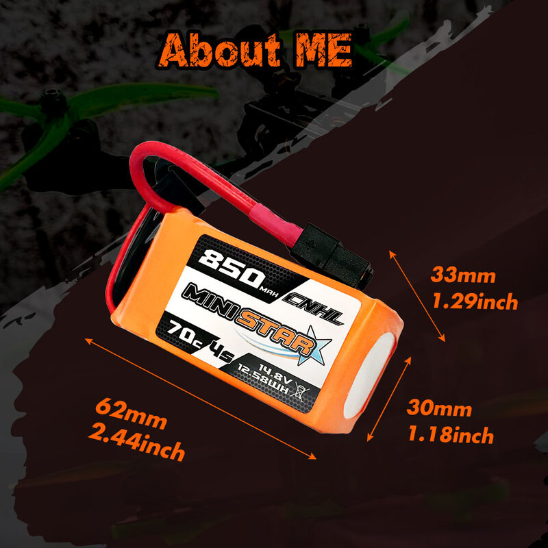 CNHL-Batterie Lipo 3S 4S 11.1V 14.8V, 650mAh 850mAh 70C MiniStar avec compte 30 compte 60, prise pour importateur RC FPV, avion quadrirotor, 2 pièces