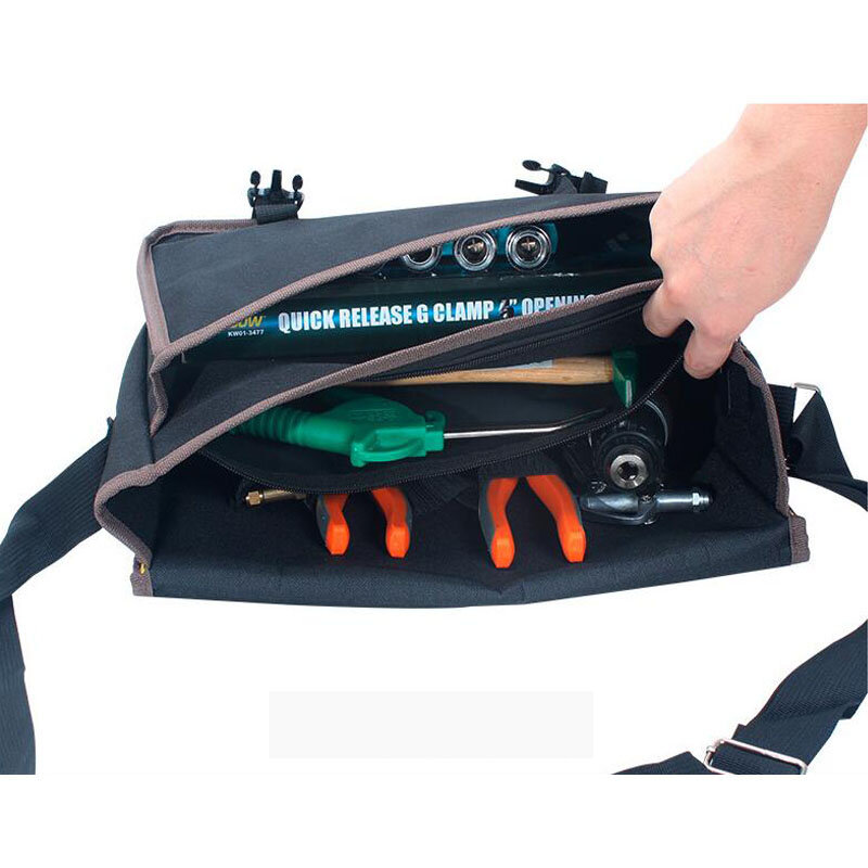 Kit de cinto portátil mochila multifuncional kit saco de armazenamento de ferragem kit de reparação eletricista caixa de armazenamento saco de lona dupla ferramenta