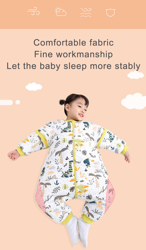 HappyFlute bebê quente ajamas, saco de dormir infantil, algodão grosso, outono, inverno, 1 a 5 anos de idade