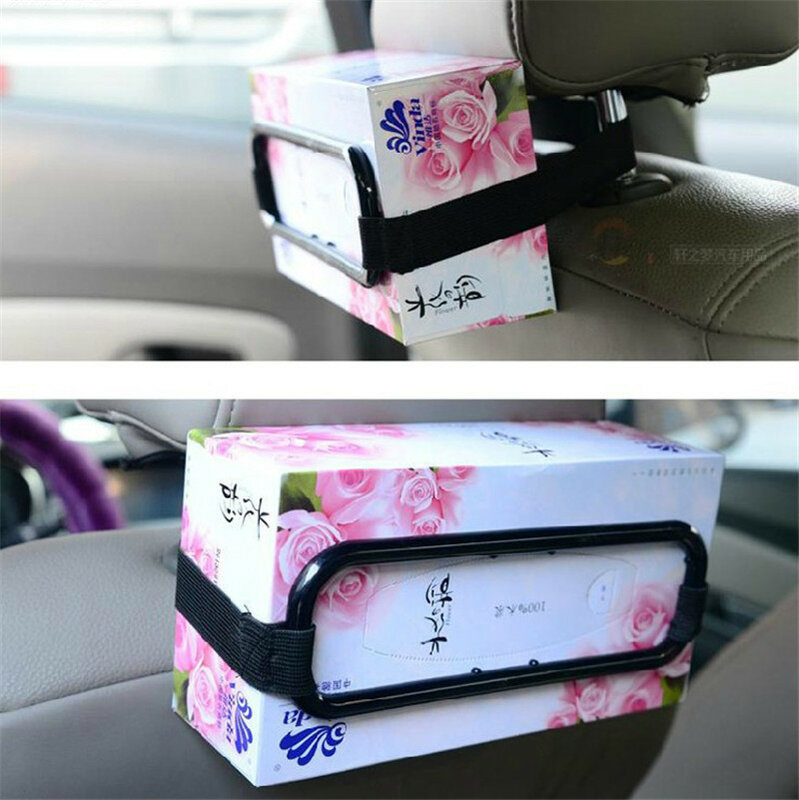 Huihom Universal Sun Visor Tissue Box Fasten Holder Seat Back Headrest Hanging Tissue Box Wipes Holder For Auto Accessories