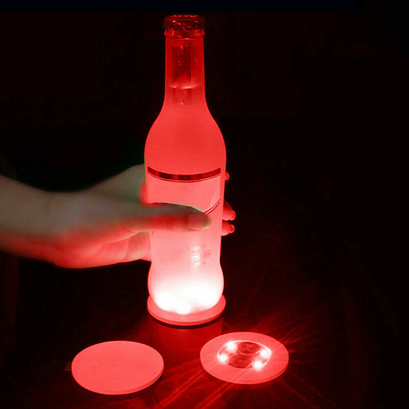 Club Bar Party Decor Untersetzer LED Blinkt Glühbirne Flasche Tasse Matte Licht Up Pad 1/10 stücke UNTER verkauf
