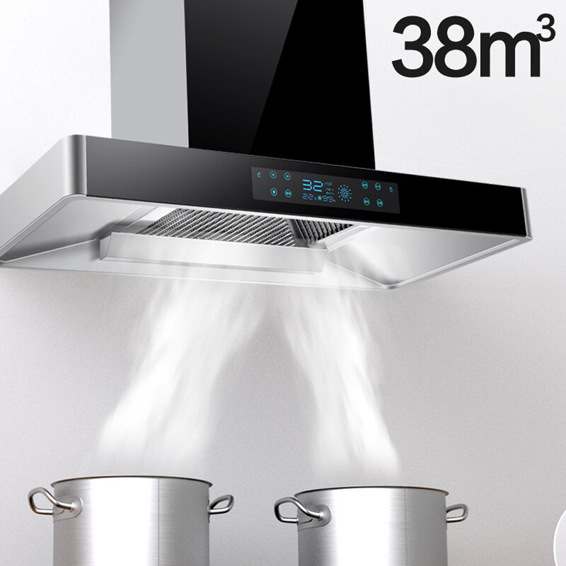 Range Hood Household Top Suction High Suction T-shaped Stainless Steel Electric Heating Cleaning Kitchen Range Hood Removal
