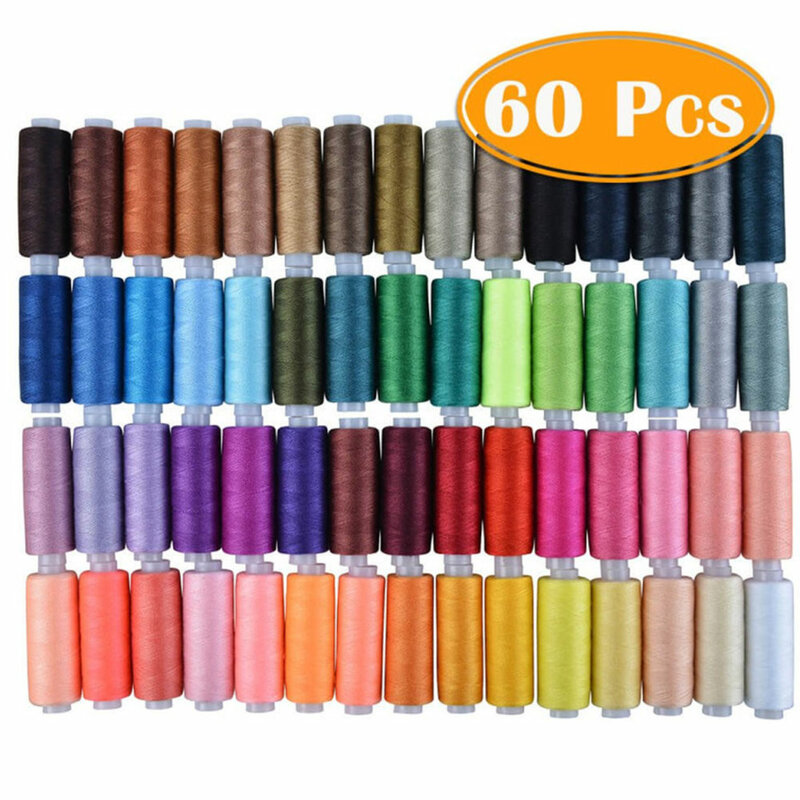 60 цветов, 250 ярдов, нитки для шитья, однотонные, практичные, для рукоделия, полиэфирные, многоцелевые, ручной работы, для домашнего шитья