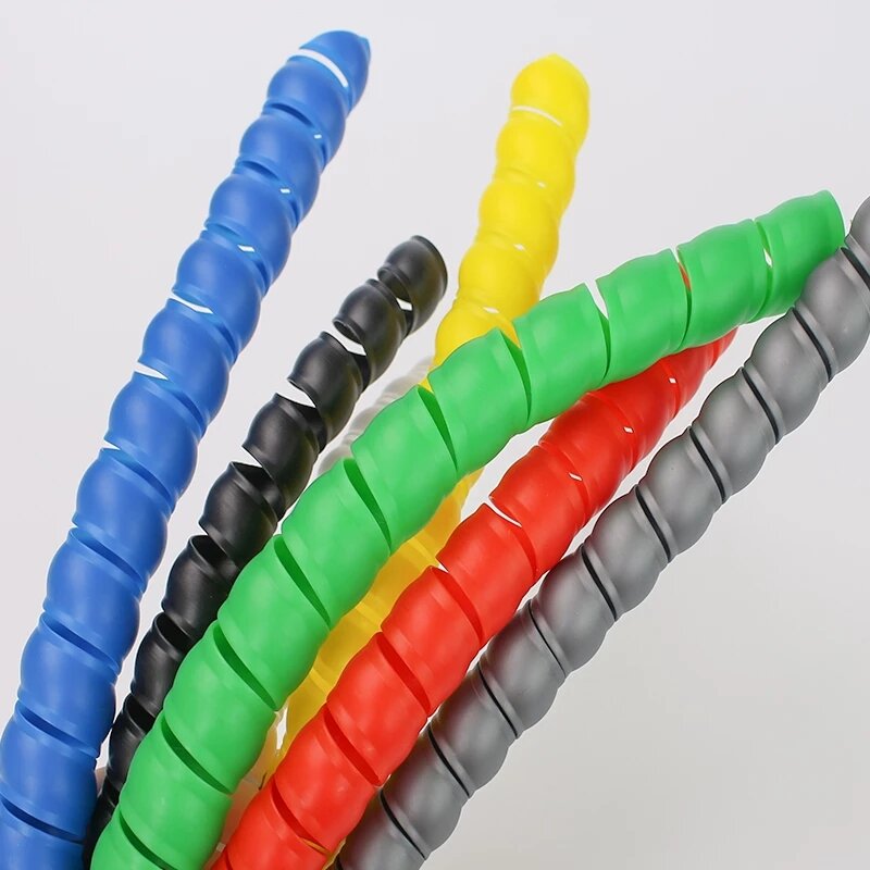 5M Line Organizer Pipe Wear-resistant Spiral Wound Tube Wire Cable Protection Sleeve Plastic  Spiral Wrap Winding Protector