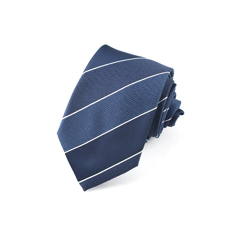Corbata de lujo a rayas azules Para hombres, Corbatas de negocios Para hombres, Corbatas de matrimonio, accesorios de camisa, 7CM, nuevo