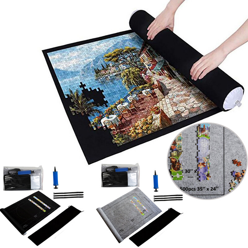 Couverture portable en rouleau de polymères feutrés Playvirus, tapis de puzzle, accessoires de puzzle, couverture uniquement, jusqu'à 1500 pièces