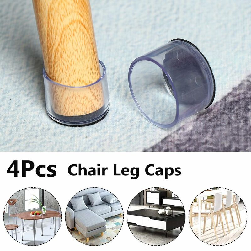 4 pçs/pçs/set almofadas de silicone transparente mesa e cadeira perna tampões de pvc redondo inferior pé capa antiderrapante móveis piso protetor almofadas