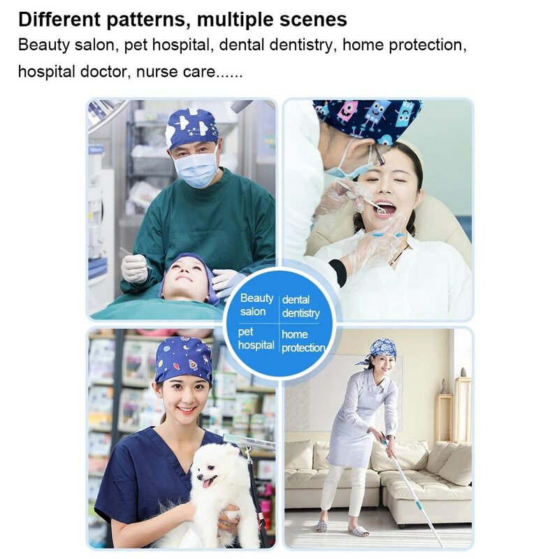 New unisex breathable Medical lab operating hat doctor nurse beauty pet dental pharmacist cap surgical cap Home office clean hat