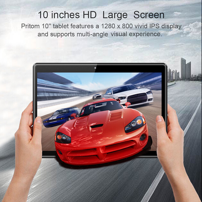Pritom M10 Android Tablet 10.1 Inch 2Gb 32Gb Rom Tablet Android 9.0 Quad Core Wifi Hd Ips Scherm 2.0MP + 8.0MP Camera Tabletten Pc