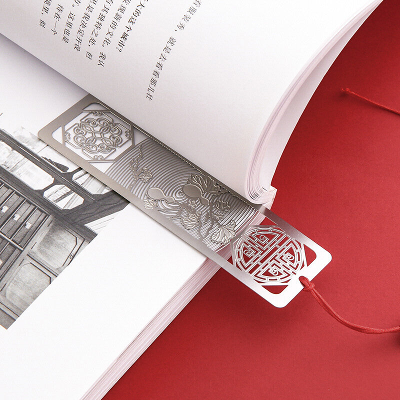 Multifunktionale Hohl Metall Lesezeichen Edelstahl Herrscher Chinesischen Stil Tab für Bücher Schreibwaren Student Büro Liefert