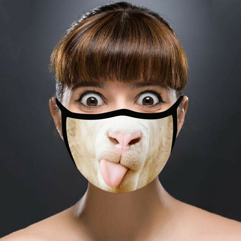 Mascarilla de protección facial reutilizable para adultos, cubrebocas con diseño de mono y Animal, transpirable, PM2.5, lavable y a la moda