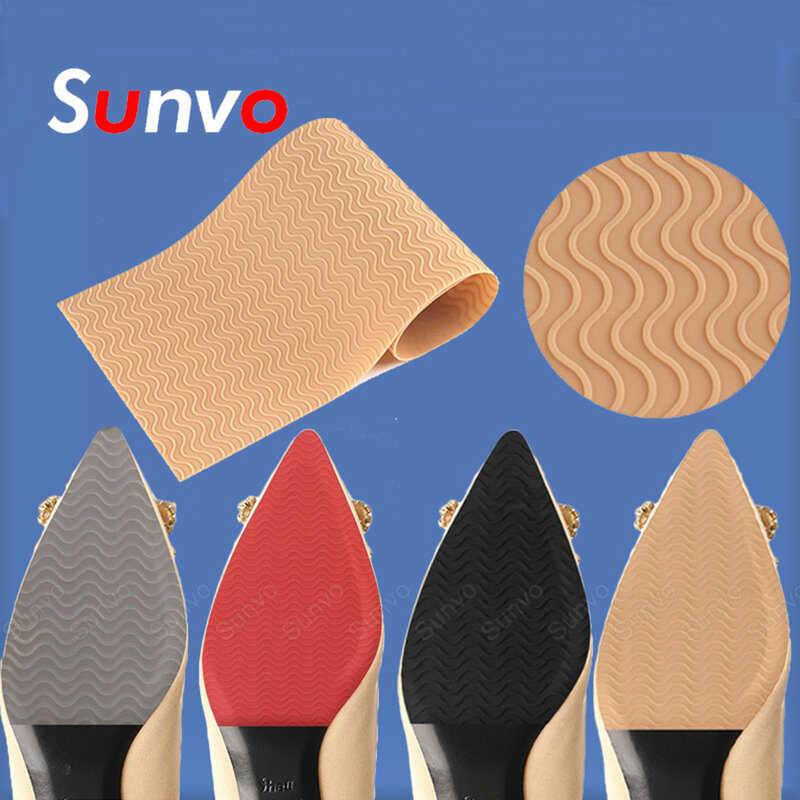 Sunvo – semelles de rechange antidérapantes en caoutchouc, pour chaussures, tapis de réparation, talons hauts, feuille inférieure auto-adhésive