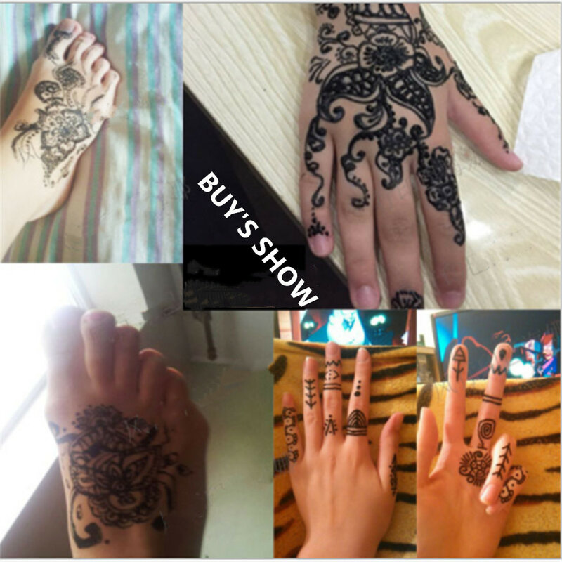 Pasta tato Henna alami sementara hitam cokelat putih Henna kerucut India untuk sementara DIY stiker tato cat tubuh kerucut Henna