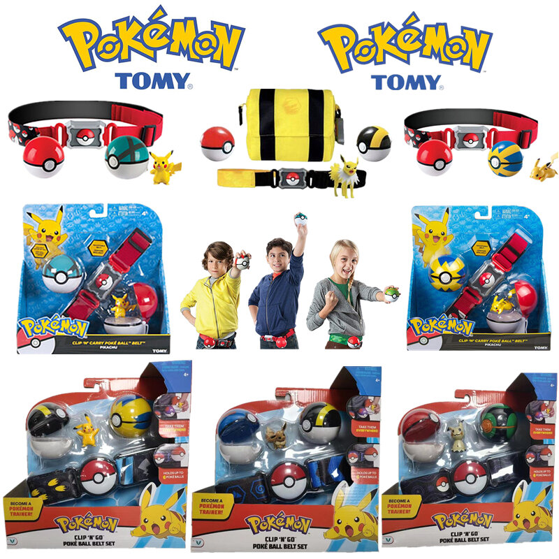Zestaw pasków Pokémon zabawka Pokémon piłka pas bitwa potwór lalka Pokémon Pikachu EeveeAbra Psyduck zabawki dla dzieci na prezent