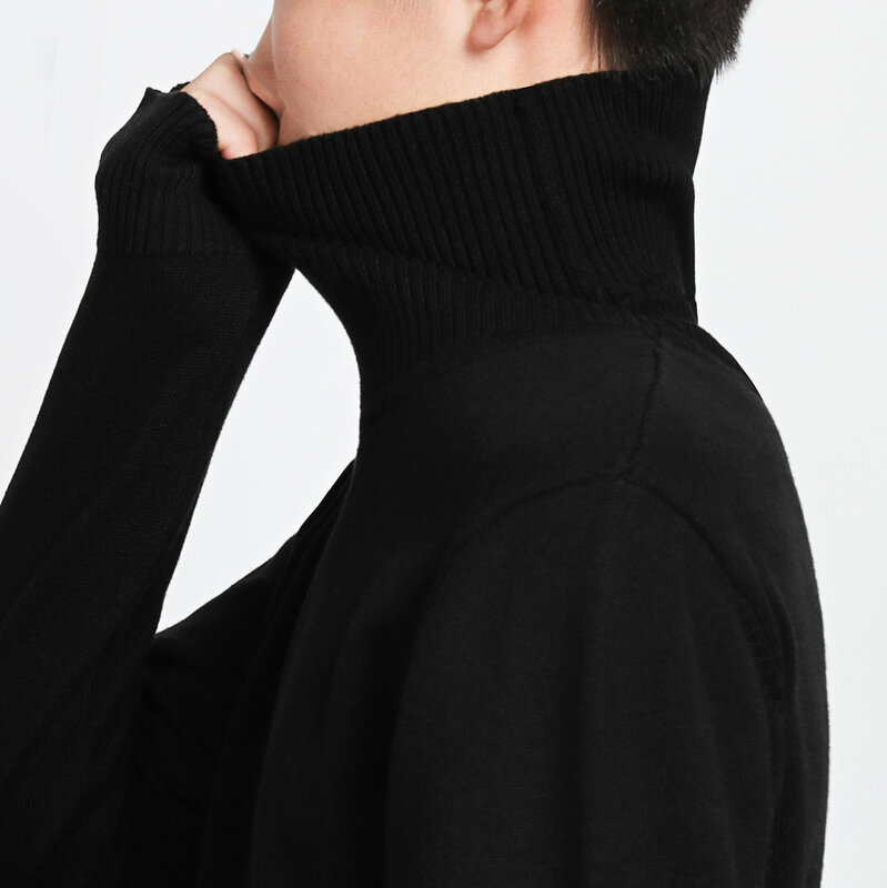 Новинка 2024, мужской свитер MRMT на осень и зиму, свитер для отдыха с высоким воротником для мужчин, однотонная одежда с длинными рукавами