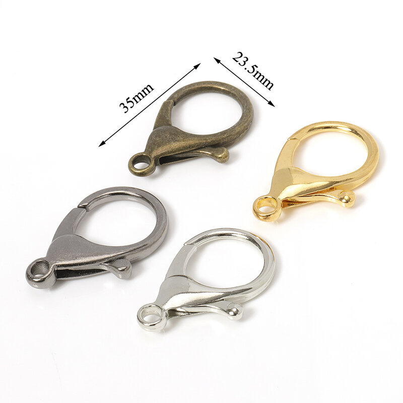 10pcs 35mm Big Metal Lobster Clasp Connector For DIY Jewelry Making Keychains Keyring Hooks Accessories Supplies[