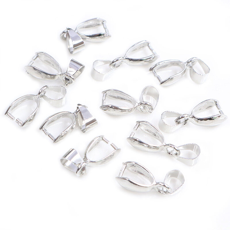 50pcs/lot 5x14mm 6x17mm 8x20mm 7 Colors Plated Pendants Clasps Clips Bails Connectors Copper Charm Bail Beads Jewelry Findings