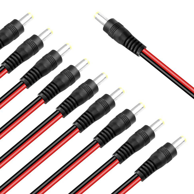 5 Paare 5,5x2,1mm Gleichstromst ecker Stecker und Buchse Gleichstromst ecker Pigtail-Stecker Kabel für CCTC-Kamera LEDs Zubehör