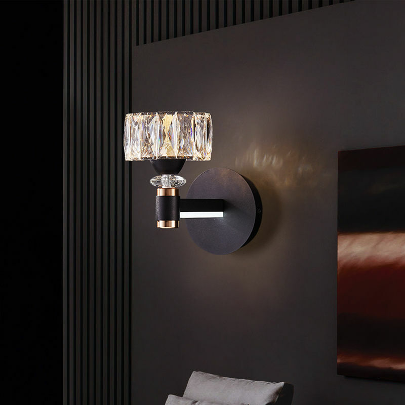 Kryształowa ściana lampa sypialnia salon Studyroom jadalnia ściana światło luksusowe nocna nowoczesny metalowy projekt z kryształem mody kryty