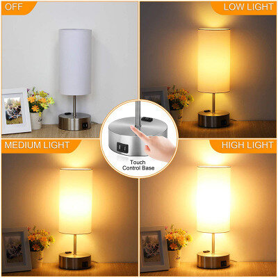 Touccoutrol Dimmerable Wit2 Usb Oplaadpoorten 1 Ac Stopcontact Ons Plug In 5V/2.1a E26 Led 2700K Witte Tc Clottle Lamp