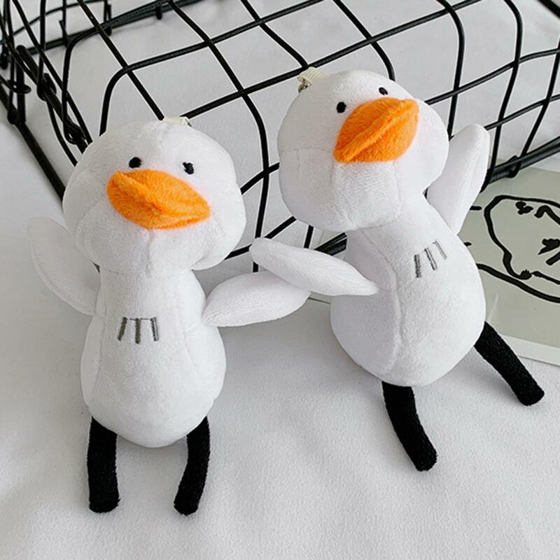 Cute Kawaii Plushie Toy Soft Little White Duck Plush Hanging Doll with Keychain Bag Pendant Stuffed Animal Plush Toy